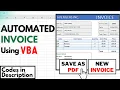 Create an Automated Invoice using Excel VBA 1-Click Save to PDF New Invoice