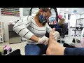 FOOT SCRUB PEDICURE Fernanda Tame the BEAST in Jackson Heights Queens New York ASMR Nails