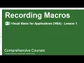 Recording Macros - Visual Basic for Applications VBA