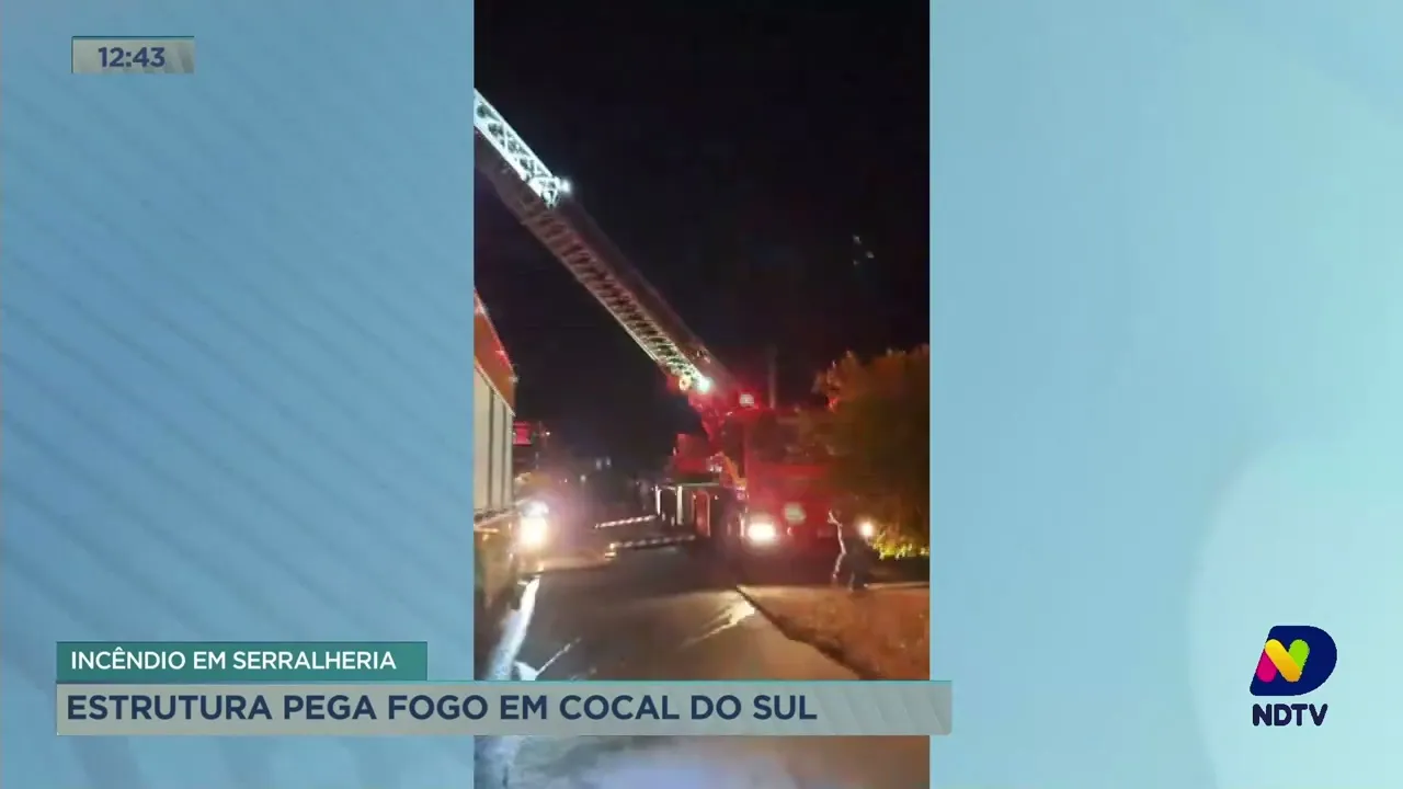 Serralheria pega fogo nessa quinta-feira, em Cocal do Sul