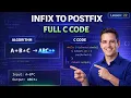 Infix to Postfix Conversion in C Full C Program Data Structures Algorithm