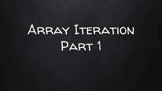 Learn JavaScript Part 21 - Array Iteration Part 1