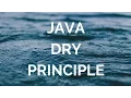 Java Dry Principle manohar academy