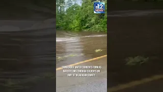 Flooding on Highway 57 in Jackson County Mississippi