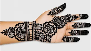 Simple arabic mehndi design | full front hand mehndi | easy mehndi design