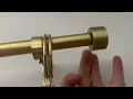VOIIY Gold Curtain Rods for Windows 18 to 45 Inch Diameter Drapery Rods with Modern Style End Cap F