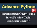 Insert Data into Table using executemany Parameterized Query Tuple in Python