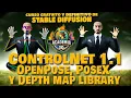 CURSO DE STABLE DIFFUSION - CAPITULO 12 ControlNet 1 1 Openpose PoseX Depth Map Library