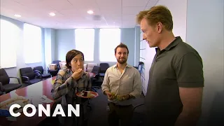 Download Conan Busts His Employees Eating Cake | CONAN on TBS MP3