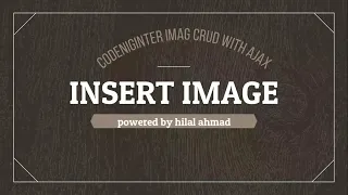 Upload image and insert in database CodeIgniter Image Crud with Ajax