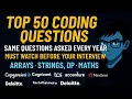Top 50 Coding Questions Must Watch Before Your Interview Same Qs Asked Every Year 4 10 LPA