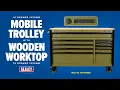 Sealey AP5210KBE mobiele trolley met 10 laden | Gereedschapskast van 1320 mm met houten werkblad ...