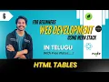 HTML Tables Tutorial in Telugu Rows Columns Borders and Table Tags Explained