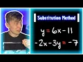 Substitution Method Solving Systems of Linear Equations Algebra 1