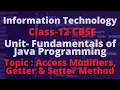 Access Modifiers Getter Setter TERM 2 INFORMATION TECHNOLOGY CLASS-12 802 FUNDAMENTALS OF JAVA