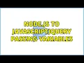 Node js to Javascript Jquery passing variables