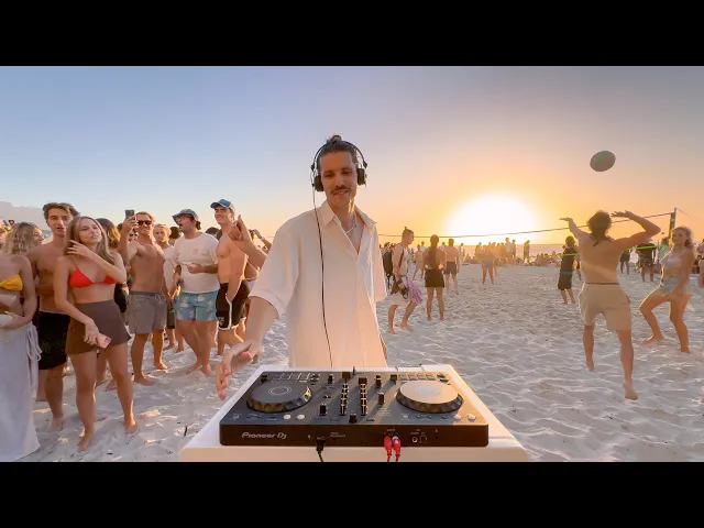 playing house music on the beach until people dance artwork