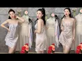 Lagu Try On Baju Tidur Dinas Malam Random  Bahan Satin Silk Lembut