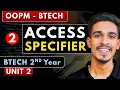 Lec 2 Access Specifier private public protected OOPM BTech 2nd Year