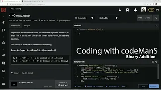 Codewars 7 kyu Binary Addition JavaScript