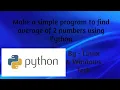 Make a simple program to calculate the average of two numbers using Python
