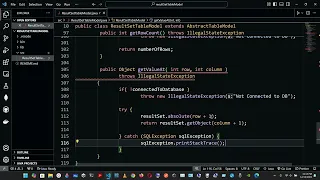 Using a TableModel object to provide the ResultSet data to the JTable Part II
