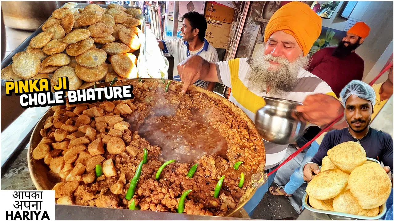 60/- Rs Pinka ji ka Sabse Alag Street Food India   Chole Bhature, Aloo Tikki, Magic Masala Khaste