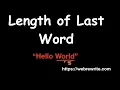 Length of Last Word LeetCode 58 Programming Tutorials