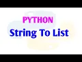 Write Python program How to Convert String To List in Python programming