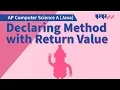 Java Fundamentals Declaring Method with Return Value