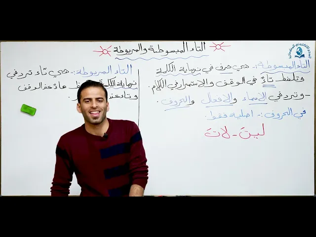 مادة اللغة العربية للصف الاول متوسط : التاء المبسوطة والتاء المربوطة
