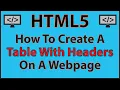 How to Create a Table with Headers in HTML - Beginner-Friendly Tutorial
