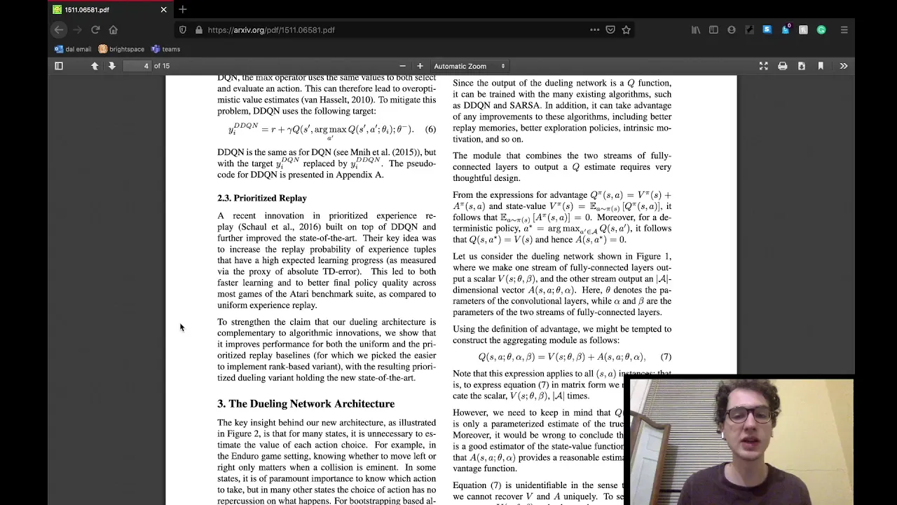 Dueling Network Architectures for Deep Reinforcement Learning - Part #1.  [Machine Learning]
