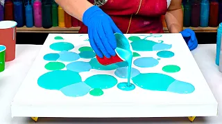 Download 50 Shades of TURQUOISE 💙 Delicate, Soft \u0026 AIRY Flow Composition for Acrylic Pouring ~Fluid Art Demo MP3