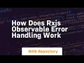 How does rxjs observable error handling work