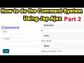 How to do the Comment System using Jsp Ajax Part 2