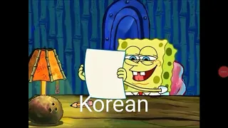 spongebob writes an essay in 31 different languages