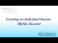 Creating an Individual Income MyTax Account