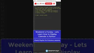 Display Calendar in Python Code