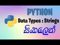 Data Types Strings Python Tutorial for Beginners with Examples in Sinhala