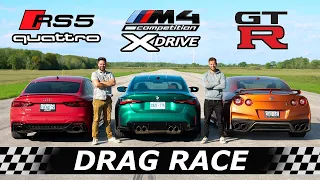 2022 BMW M4 XDRIVE vs Audi RS5 vs Nissan GTR AWD DRAG ROLL RACE SURPRISE Contender
