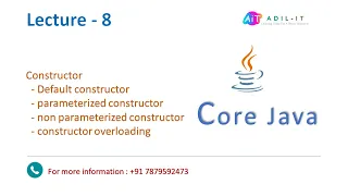 Constructor in java Parameterized Non Parameterized Constructor Overloading By Adil Sir L - 8