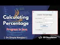 Calculating Percentage Program in java