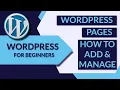 How to add edit and manage pages in WordPress