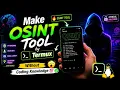 How to make OSINT Tool by Termux Without Coding knowledge
