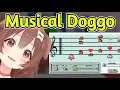 Korone using Mario Paint to recreate Mogu Mogu Yummy, Okayu's original song [Hololive]