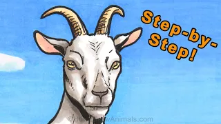 Easy Way to Draw a Goat Using Simple Shapes