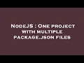 NodeJS One project with multiple package json files