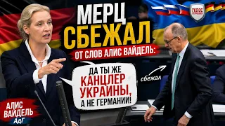 Мерц сбежал от слов Алис Вайдель: Да ты же канцлер Украины, а не Германии!
