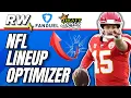 RotoWire NFL Lineup Optimizer Tutorial Helps with DraftKings FanDuel and more